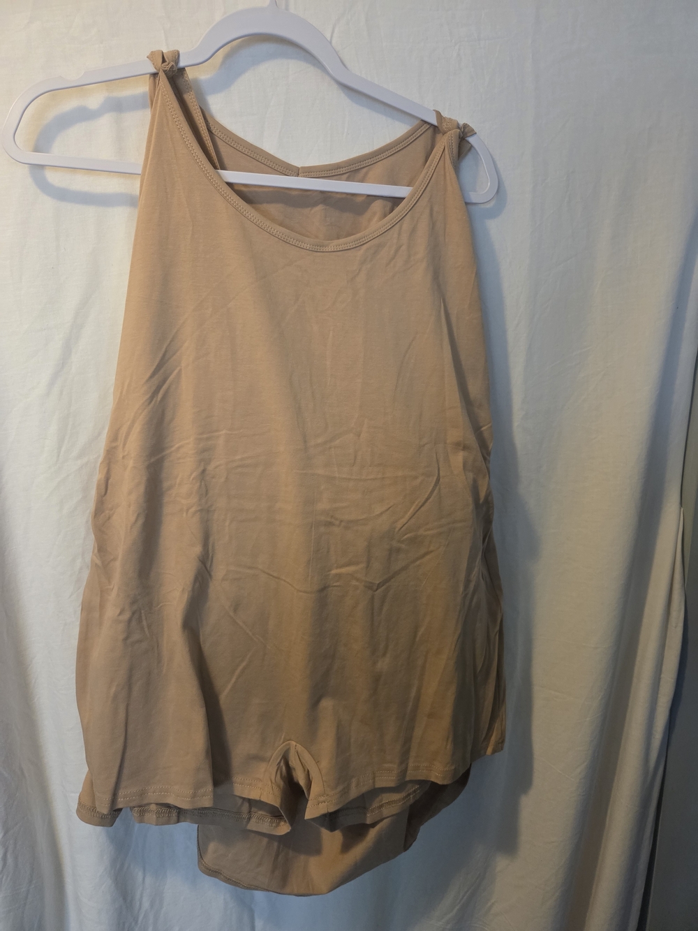 Sleeveless Slip Dress in Nude Tan - Picture 4 of 4